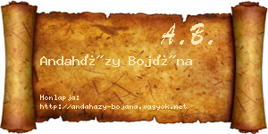 Andaházy Bojána névjegykártya
